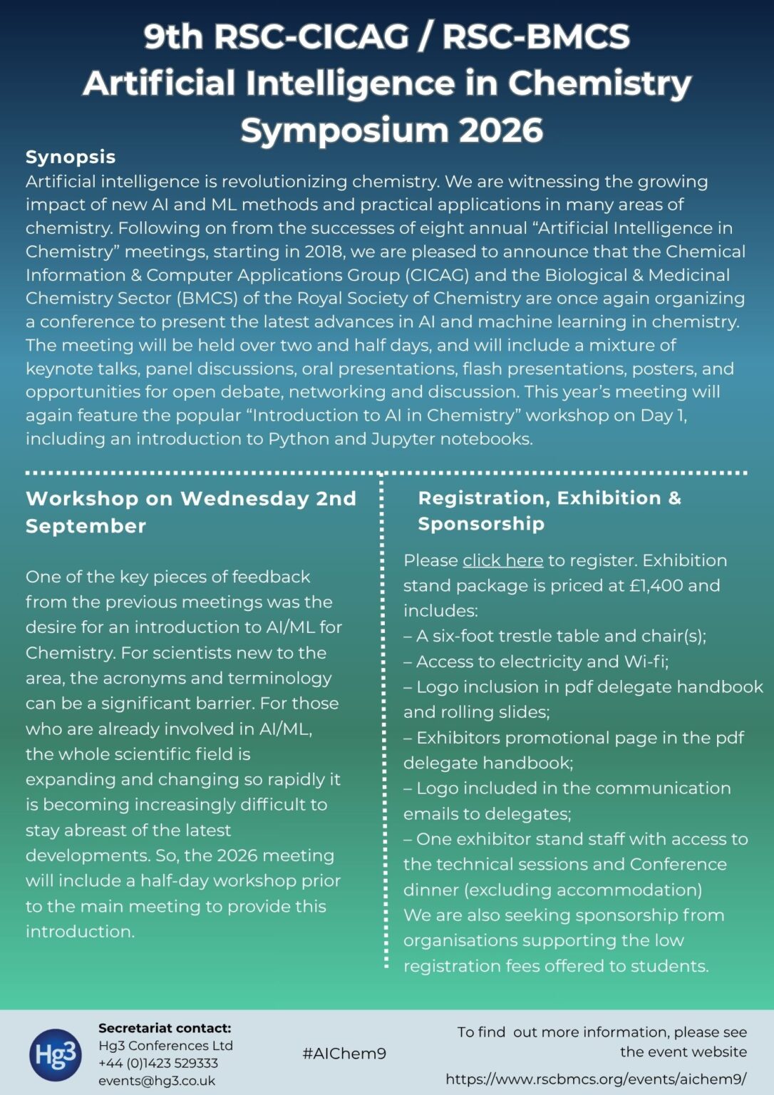 9th RSC-CICAG / RSC-BMCS Artificial Intelligence in Chemistry - RSC BMCS